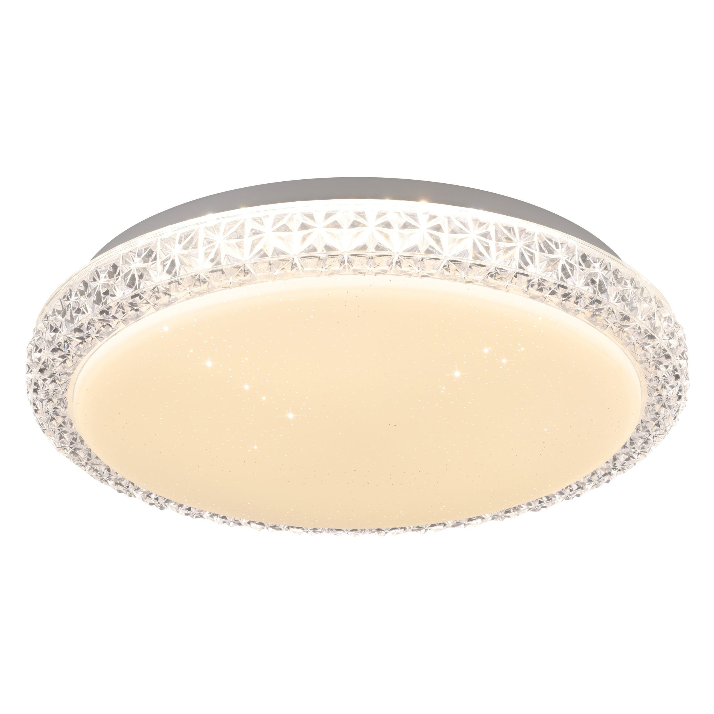 Delilah 18w Crystal-Look LED Tri-Colour Oyster