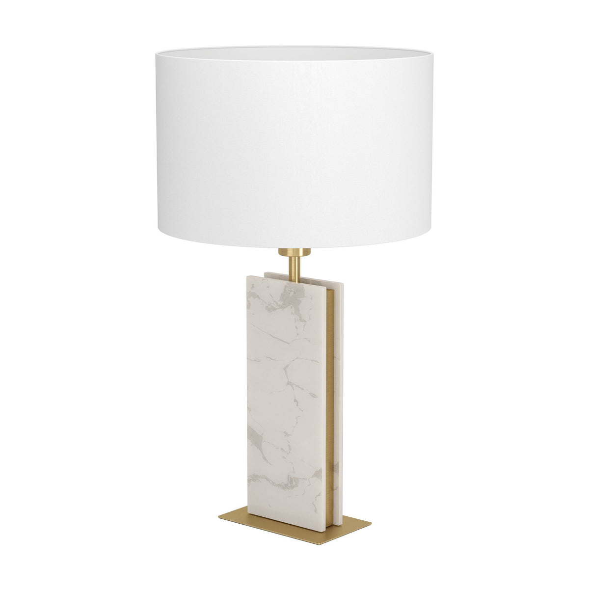 Belesar White and Marble-Look Contemporary Table Lamp