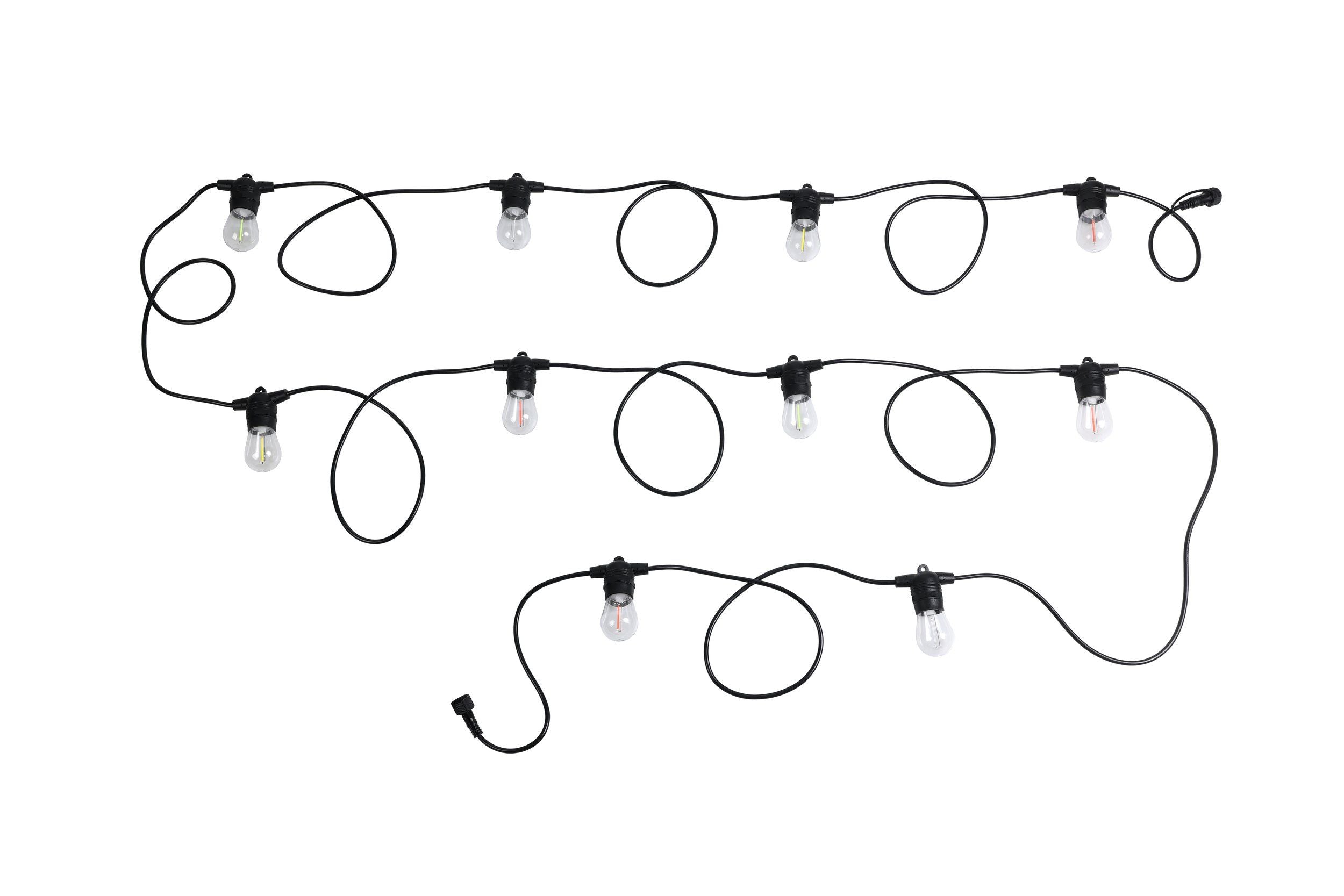 Festoon Extension Black with 10-Light Multi-Colour