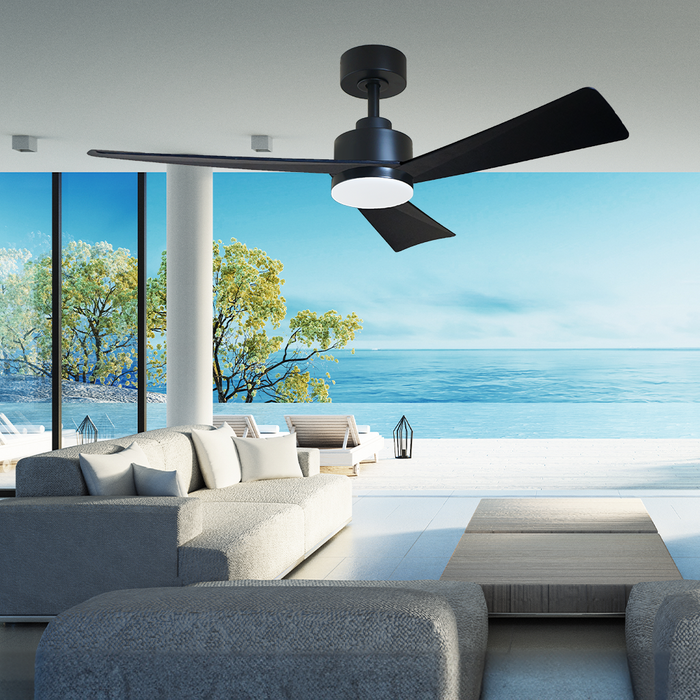 Bronte 52"/1320mm 3 Blade Black with LED Light DC Motor Ceiling Fan