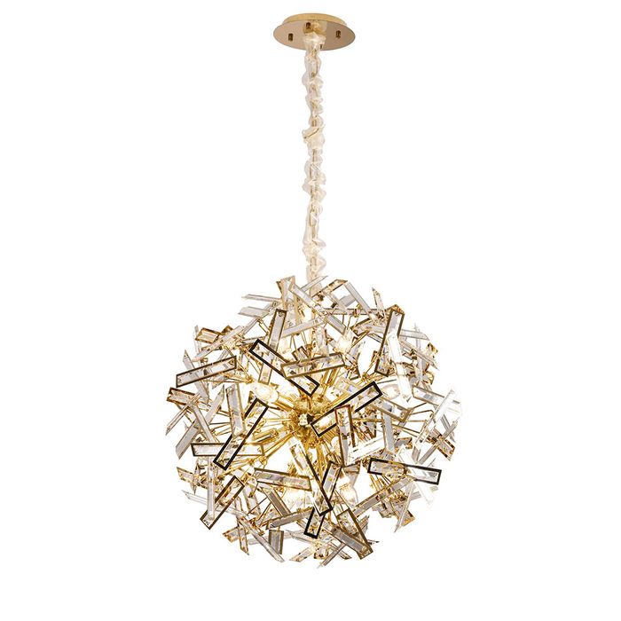 Brazza 65cm Gold and Clear Crystal Pendant Light