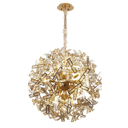 Brazza 80cm Gold and Clear Crystal Pendant Light