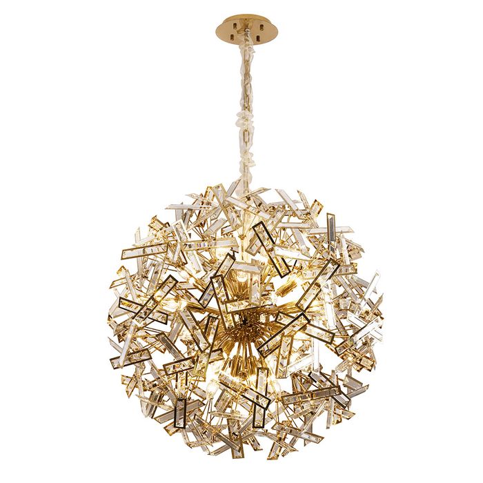 Brazza 100cm Gold and Clear Crystal Pendant Light