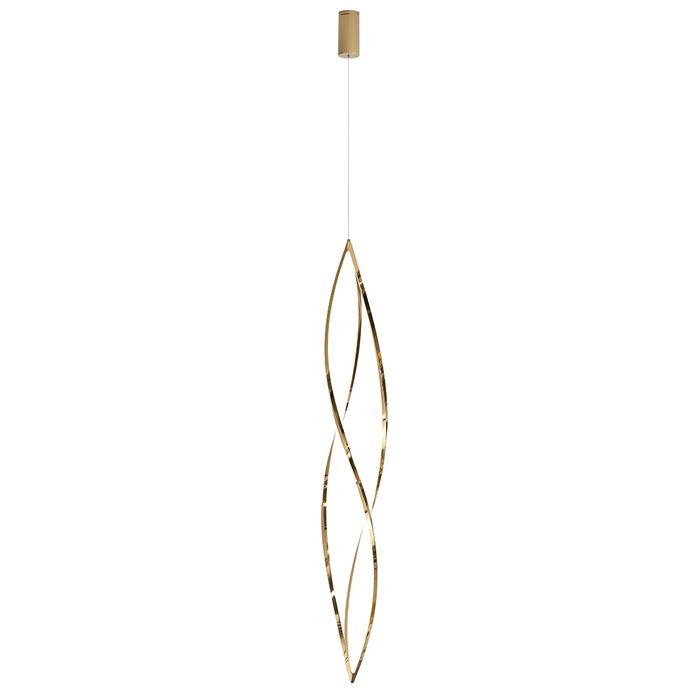 Spear 1 Light Gold 3000k Contemporary Twirl Pendant