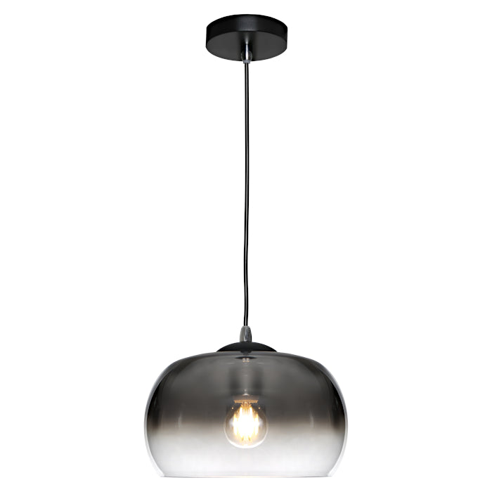 Jordet 1 Light Black and Chrome with Clear and Smoke Glass Modern Pendant