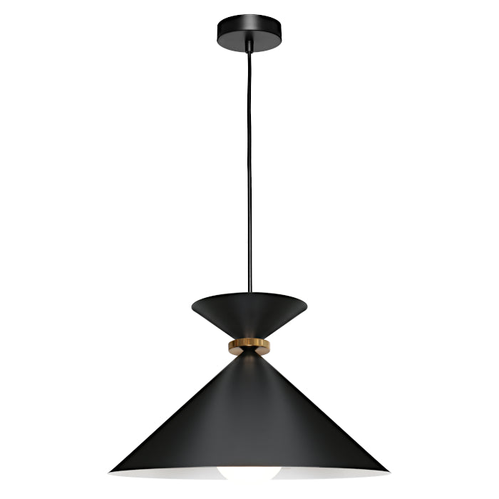 Julia Large Black with Gold Industrial Modern Pendant