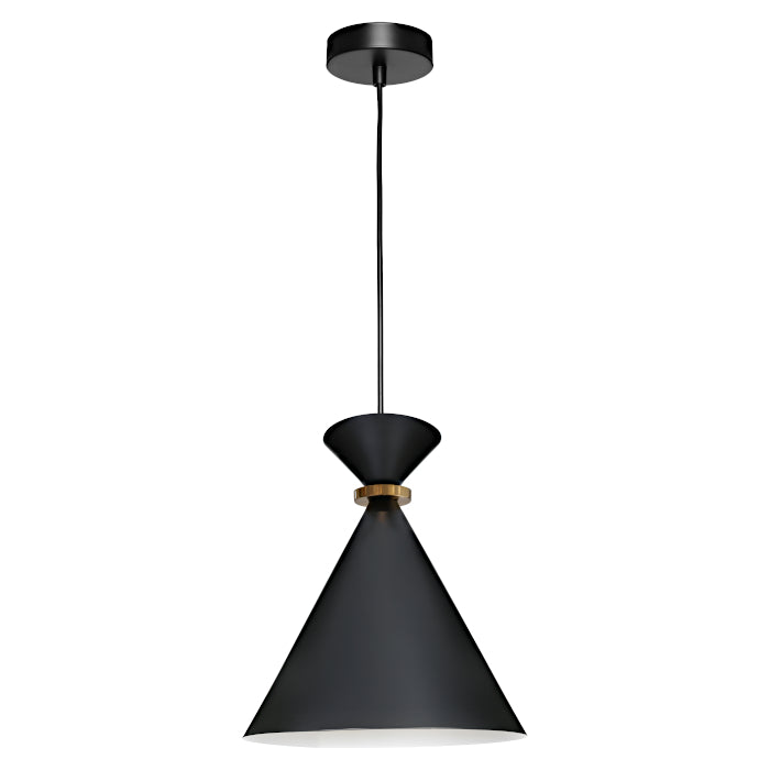 Julia Small Black with Gold Industrial Modern Pendant