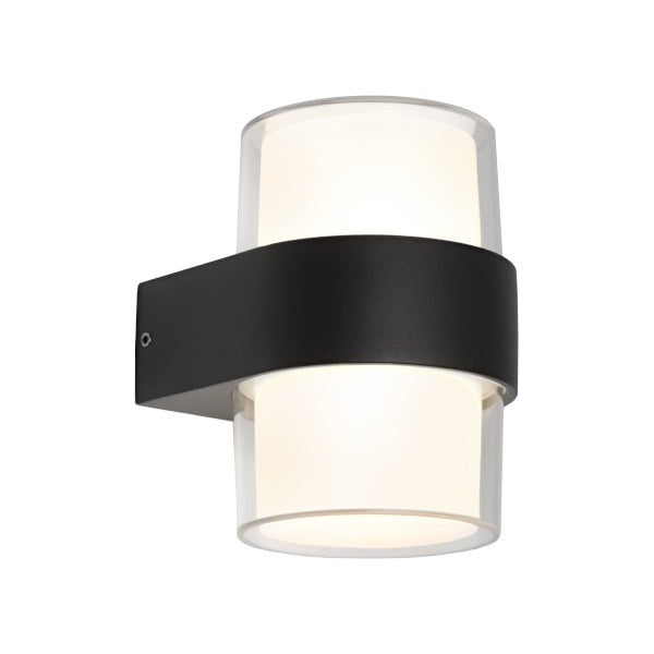 Otara Exterior 2 Light LED Tri-Colour Black Wall Light