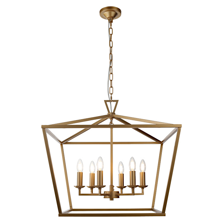Perigan Matt Gold 6 Light Traditional Pendant