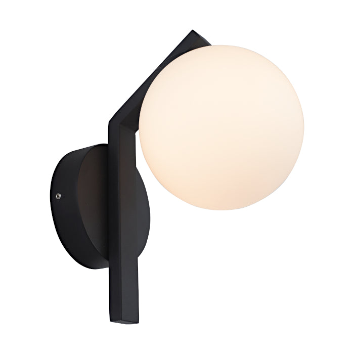 Rayna Black IP44 1 Light Contemporary Wall Light