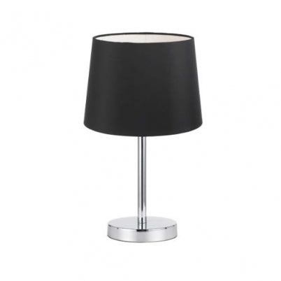 Adam Black Drum and Chrome Table Lamp