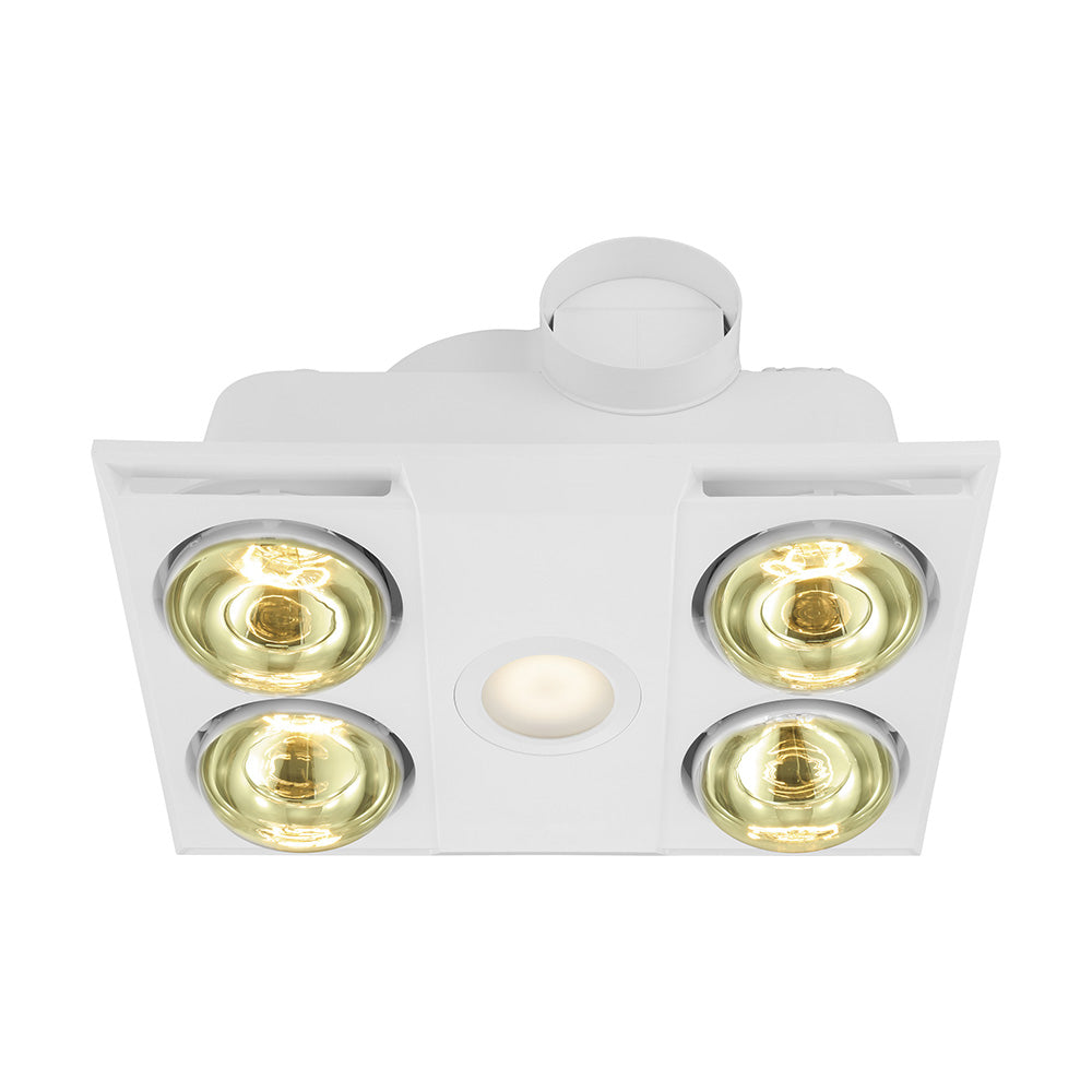 Heatflow 4 Light 3-in-1 Modern White Bathroom Heater