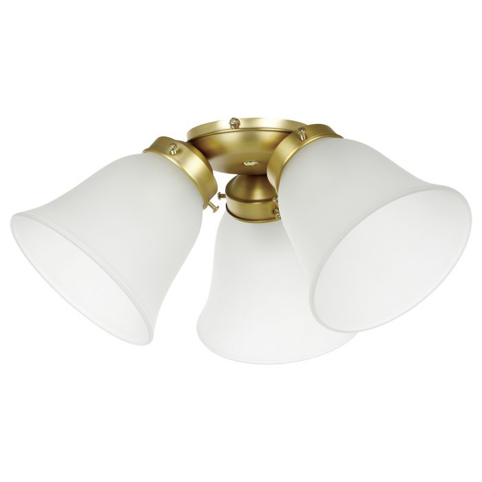 Waikiki Brushed Brass Fan 3 Light E27 Light Kit - 20518411