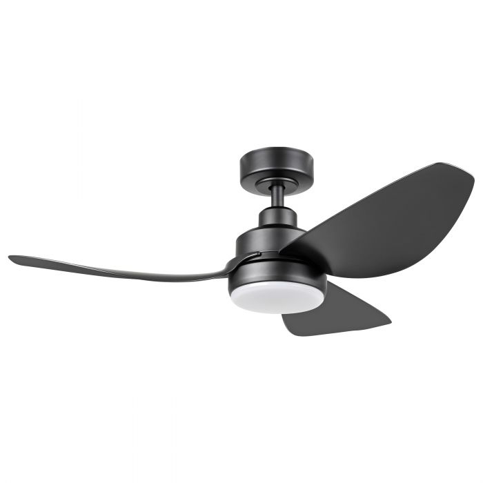 Torquay 42&quot;/1070mm 3 Blade Black with LED Light DC Motor ABS Ceiling Fan