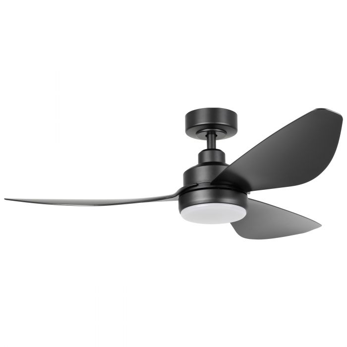 Torquay 48&quot;/1220mm 3 Blade Black with LED Light DC Motor ABS Ceiling Fan