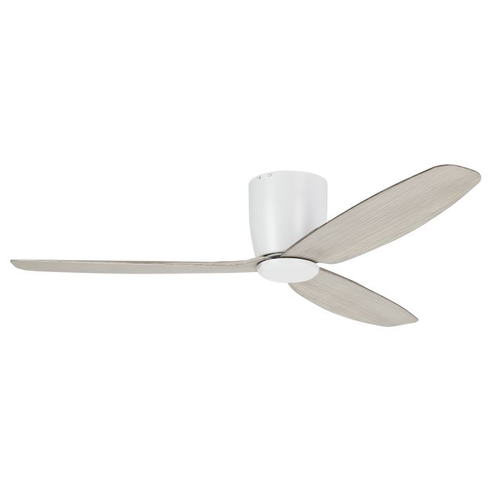 Seacliff 52&quot;/1320mm White and Gessami Oak DC Low Profile Flush Ceiling Fan