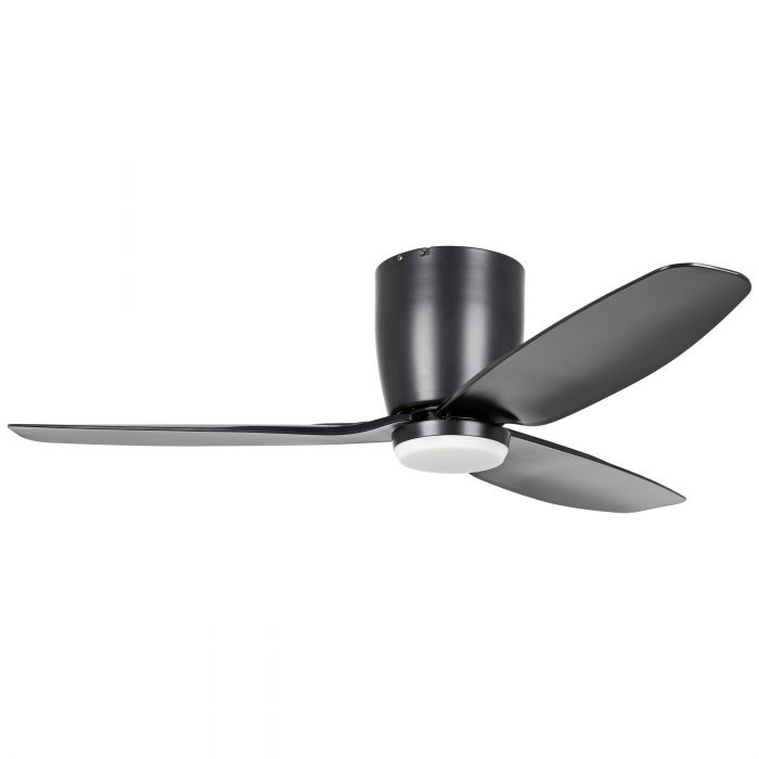 Seacliff 44&quot;/1120mm Black with LED Light DC Low Profile Flush Ceiling Fan