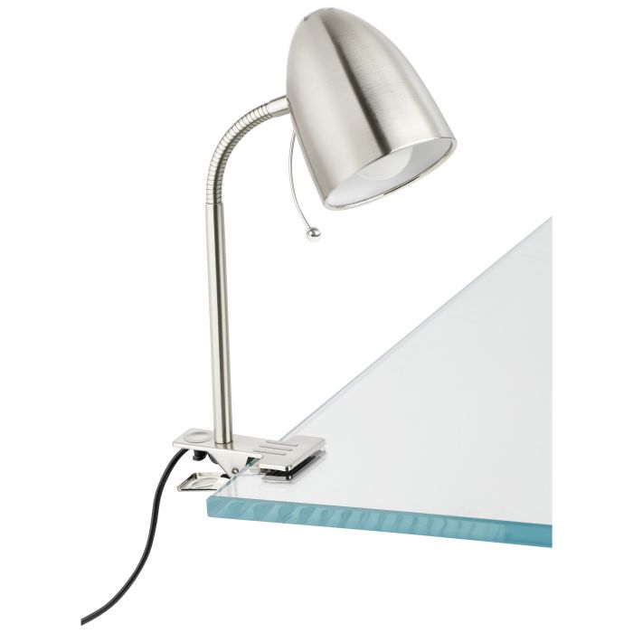 Lara Clamp Lamp Satin Nickel Modern Desk Task Lamp