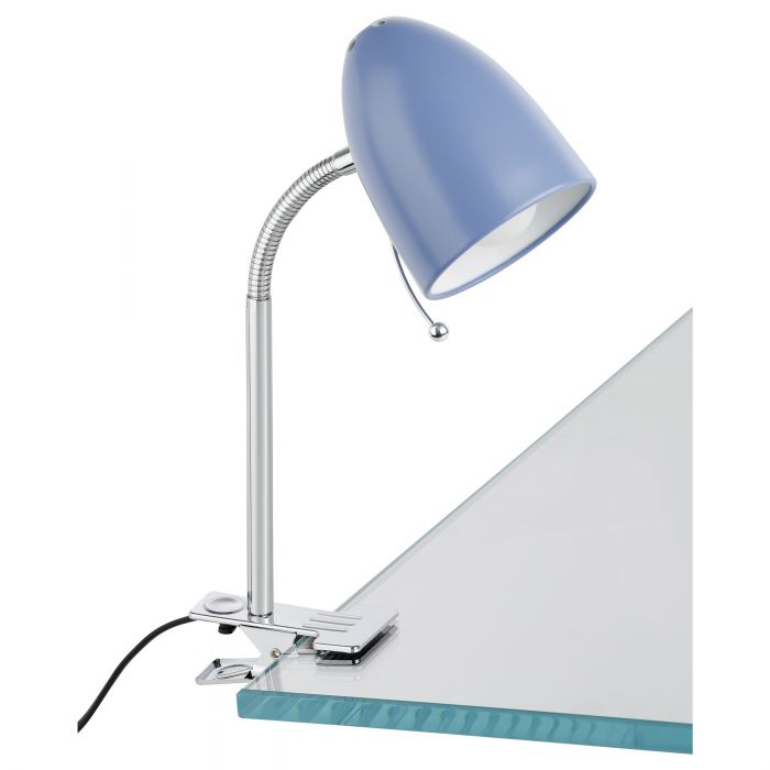 Lara Clamp Lamp Pastel Blue Modern Desk Task Lamp