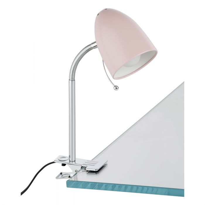 Lara Clamp Lamp Pastel Pink Modern Desk Task Lamp