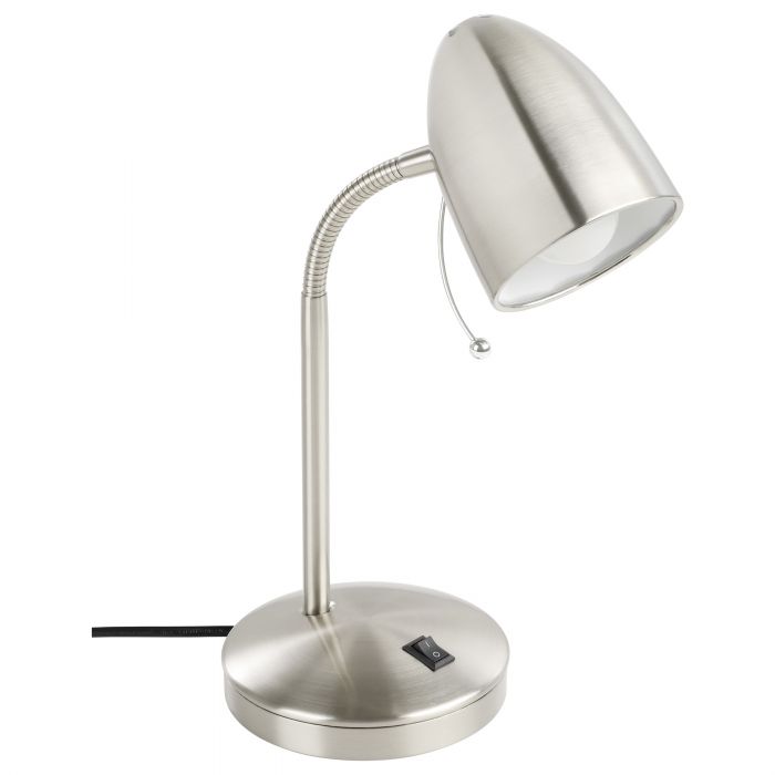 Lara Table Lamp Satin Nickel Modern Desk Task Lamp