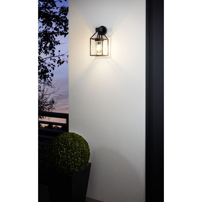 Trecate Black and Glass Modern Outdoor Coach Light