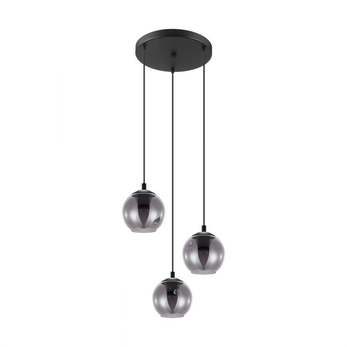 Ariscani 3 Light Smoke Glass Modern Pendant