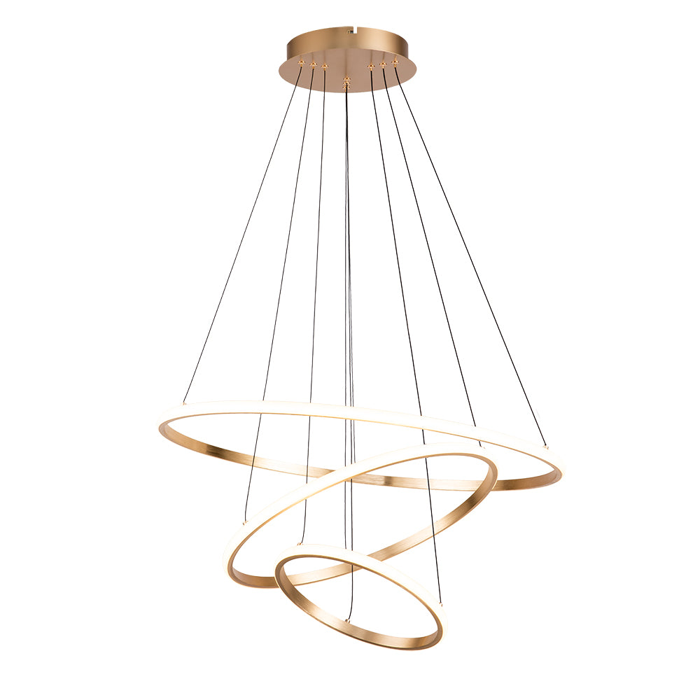 Hoop 3 Ring Gold 3000k Contemporary LED Pendant