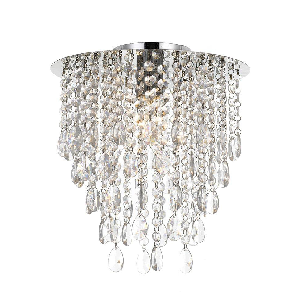 Alice Crystal Strand Smoke Drops Chrome DIY Batten Fix
