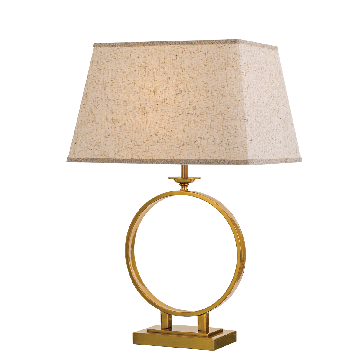 Brena Traditional Antique Gold with Cream Shade Table Lamp