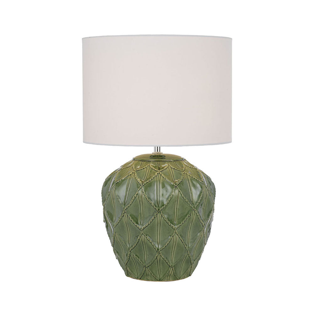 Diaz Green and White Ceramic Table Lamp