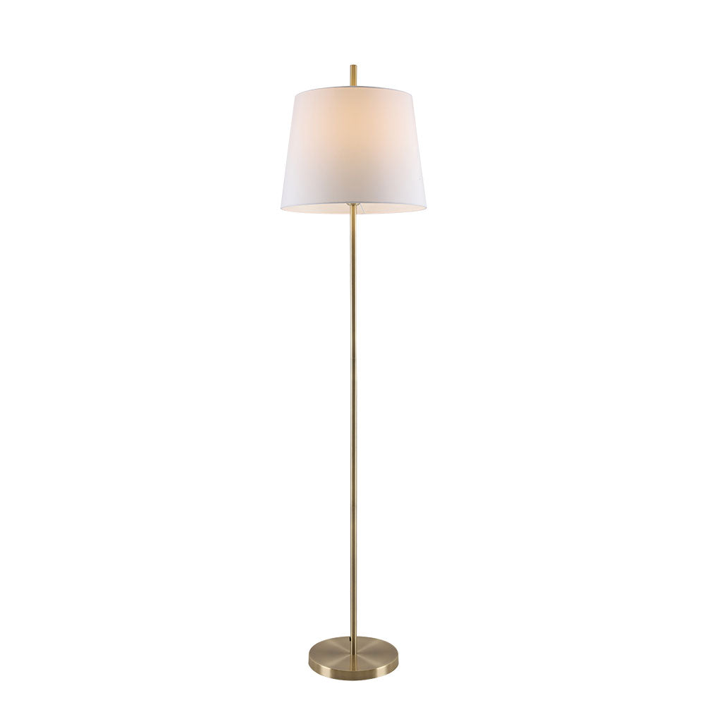 Dior Antique Brass and White Modern Elegant Floor Lamp
