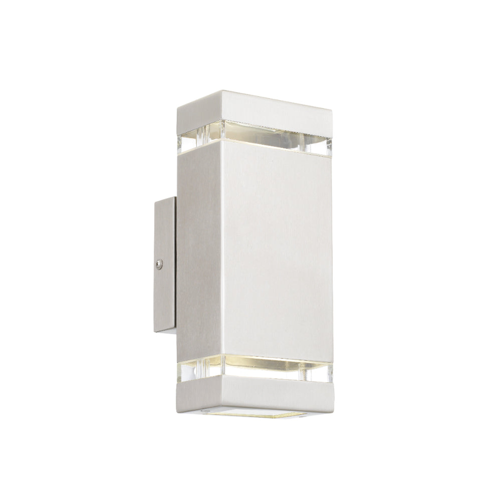 Dixon 2 Light Up/Down Stainless Steel Overlight Pillar Exterior