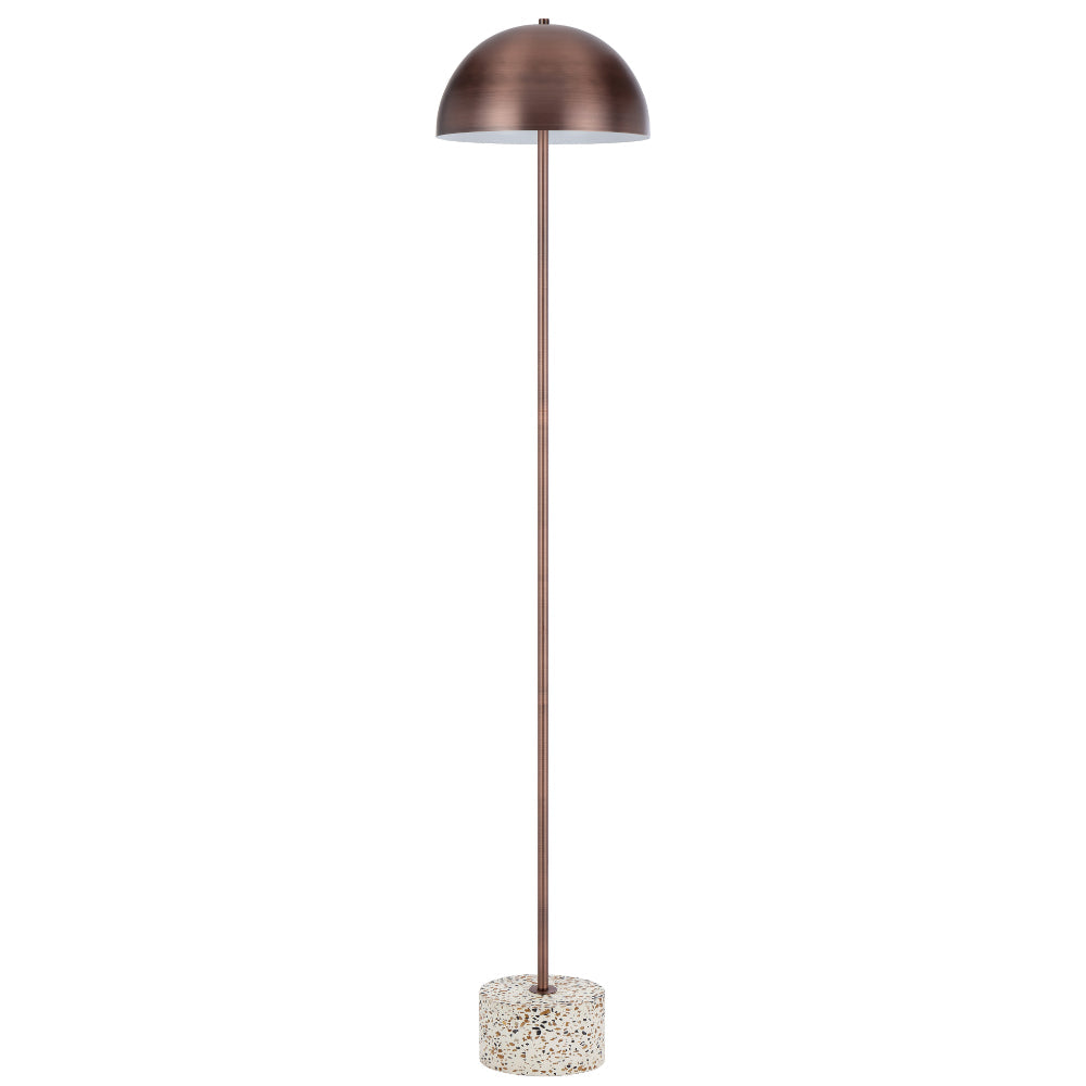 Domez White Terrazzo and Bronze Modern Floor Lamp