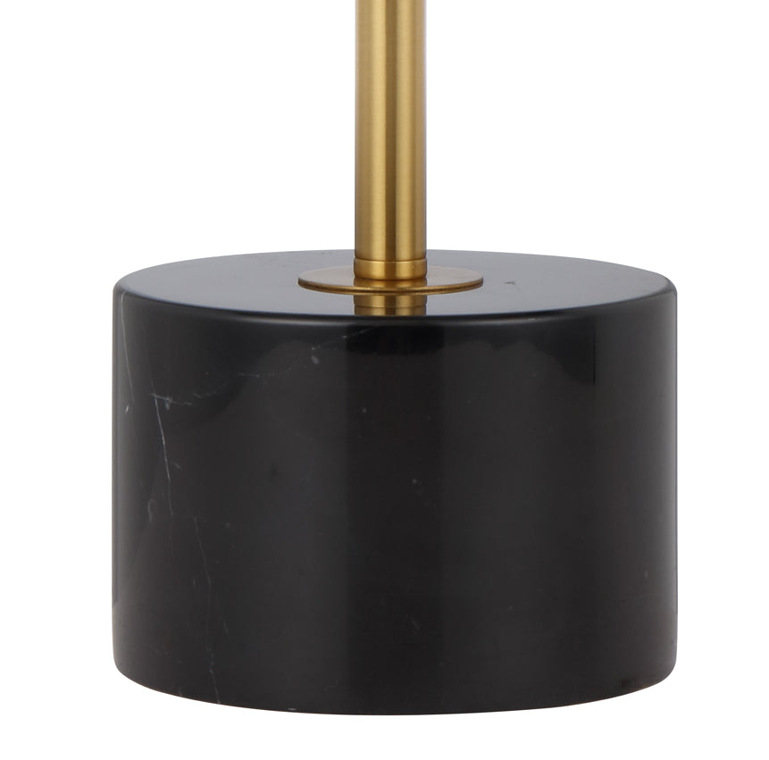 Domez Black Marble and Antique Gold Modern Table Lamp