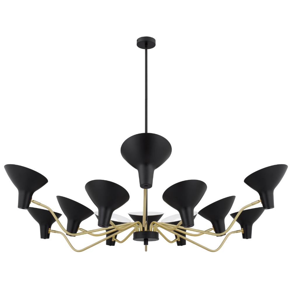 Farbon 12 Light Black Mid-Century Modern Pendant