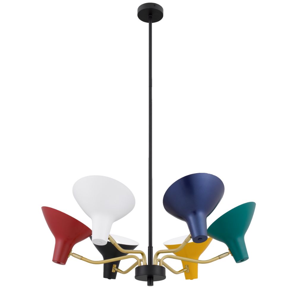 Farbon 6 Light Multi-Colour Mid-Century Modern Pendant