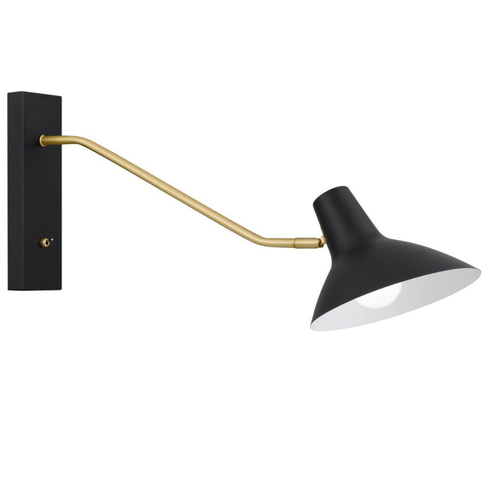 Farbon Long Black Mid-Century Modern Wall Light
