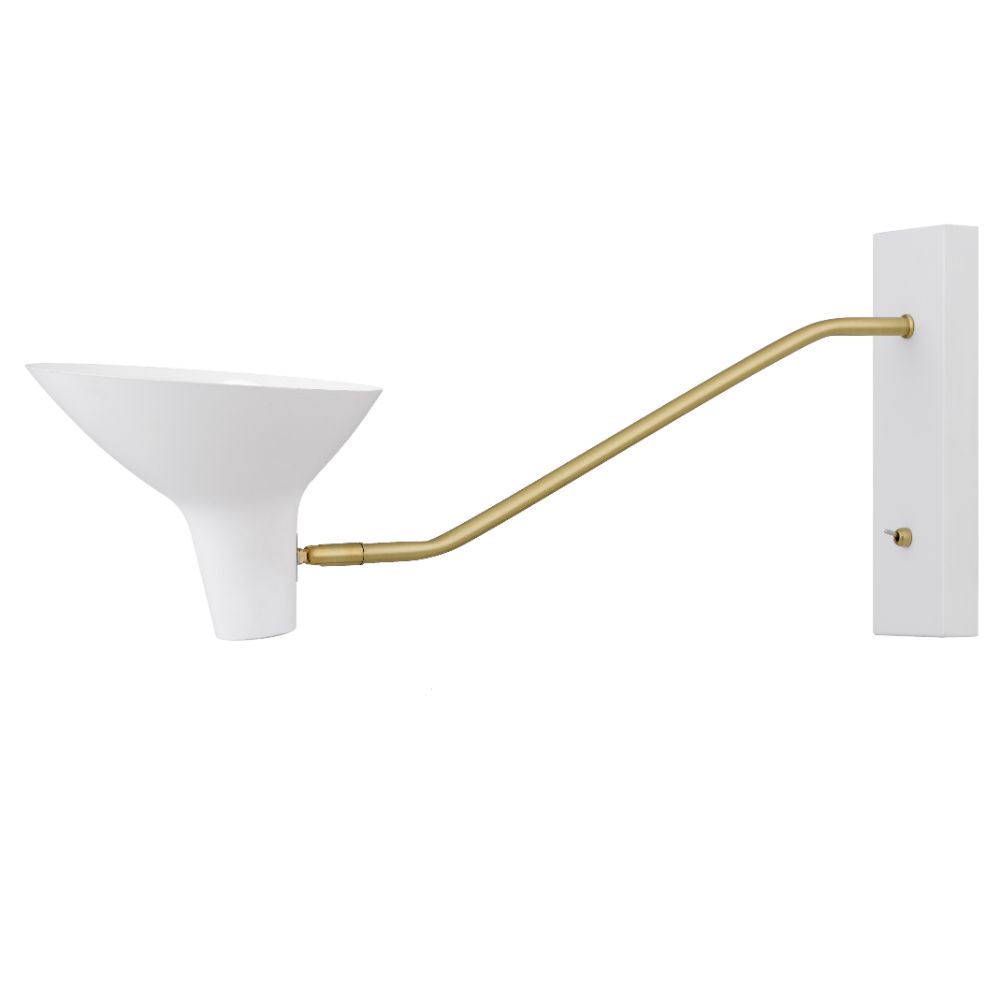 Farbon Long White Mid-Century Modern Wall Light