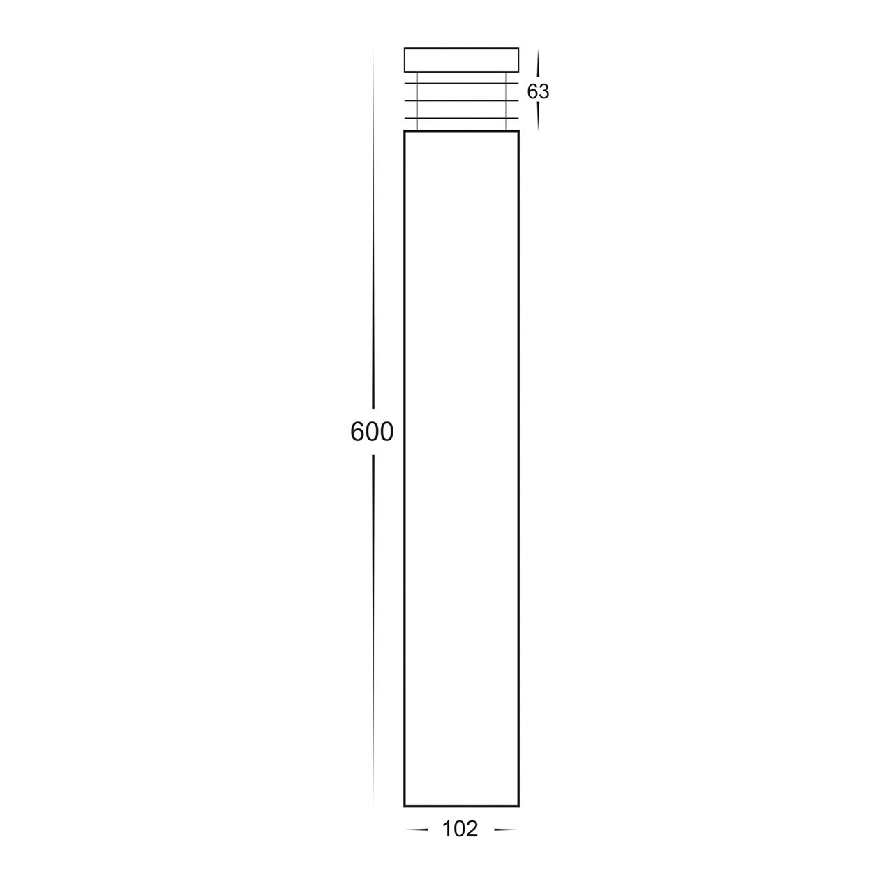 Maxi 600mm Tri-Colour 316 Grade Stainless Steel Ripple Fin Bollard