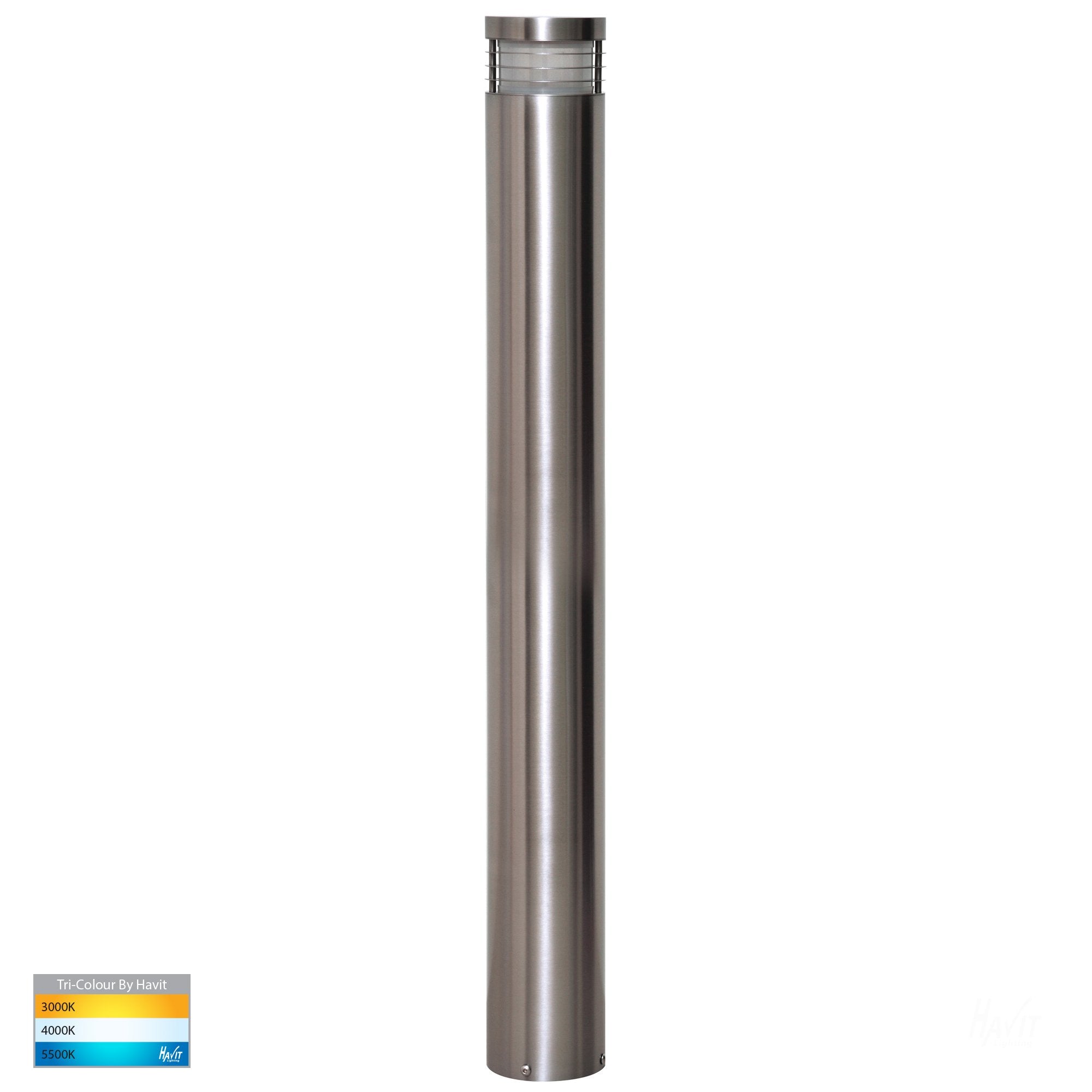 Maxi 900mm Tri-Colour 316 Grade Stainless Steel Ripple Fin Bollard