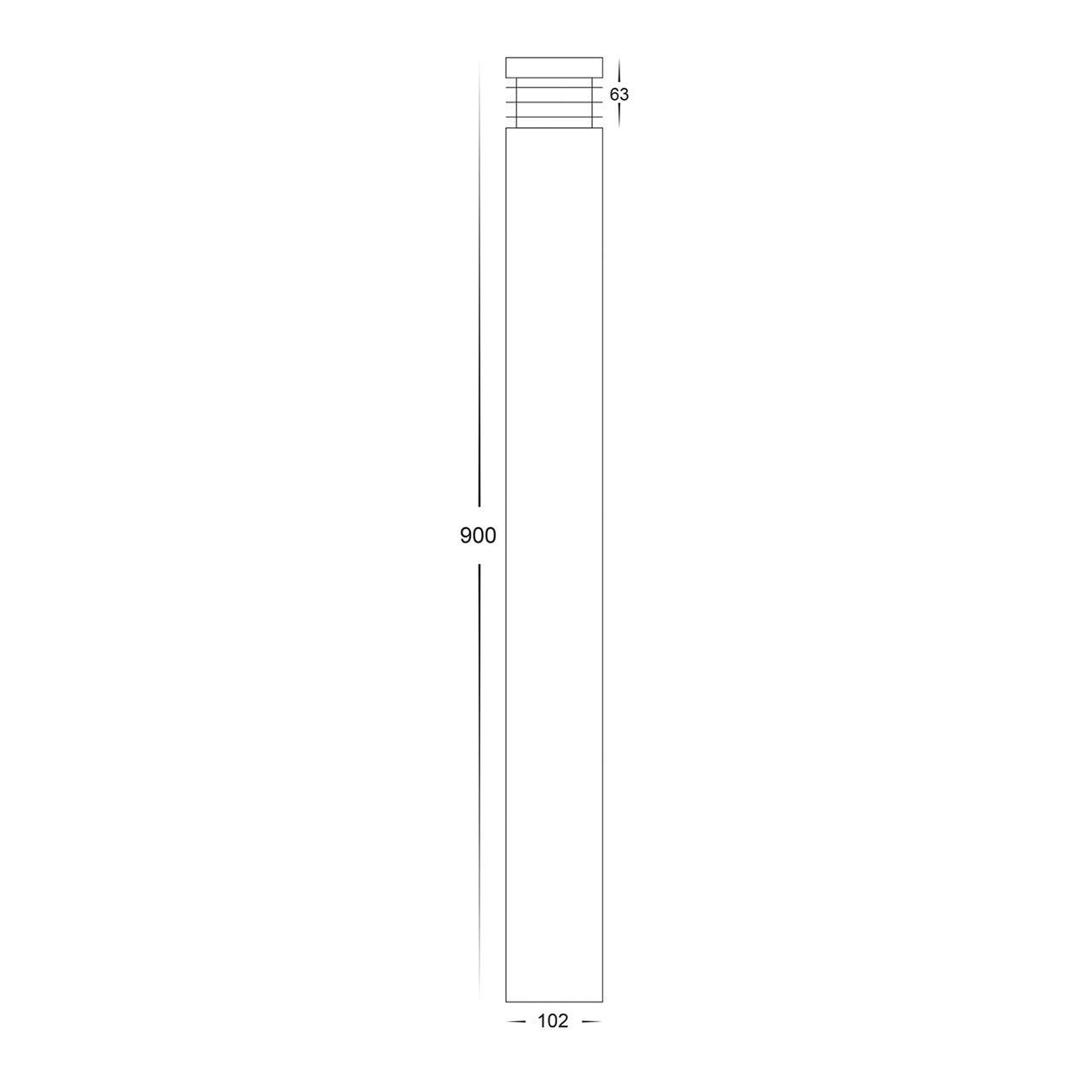 Maxi 900mm Tri-Colour 316 Grade Stainless Steel Ripple Fin Bollard