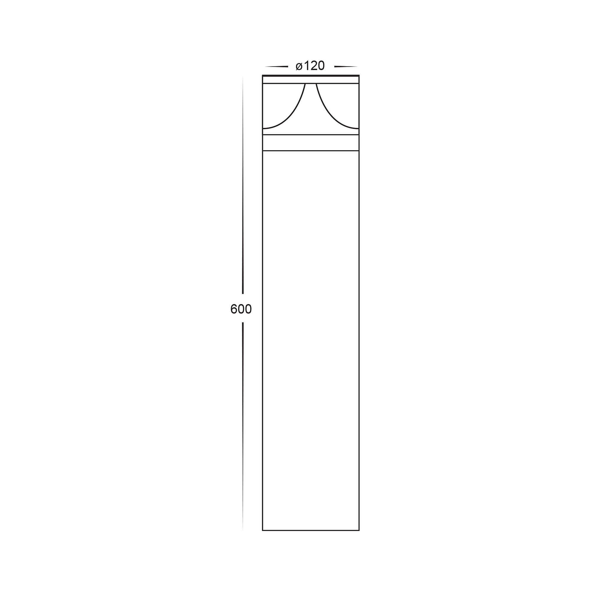 Divad 600mm Tri-colour Conal Split Diffuser Bollard