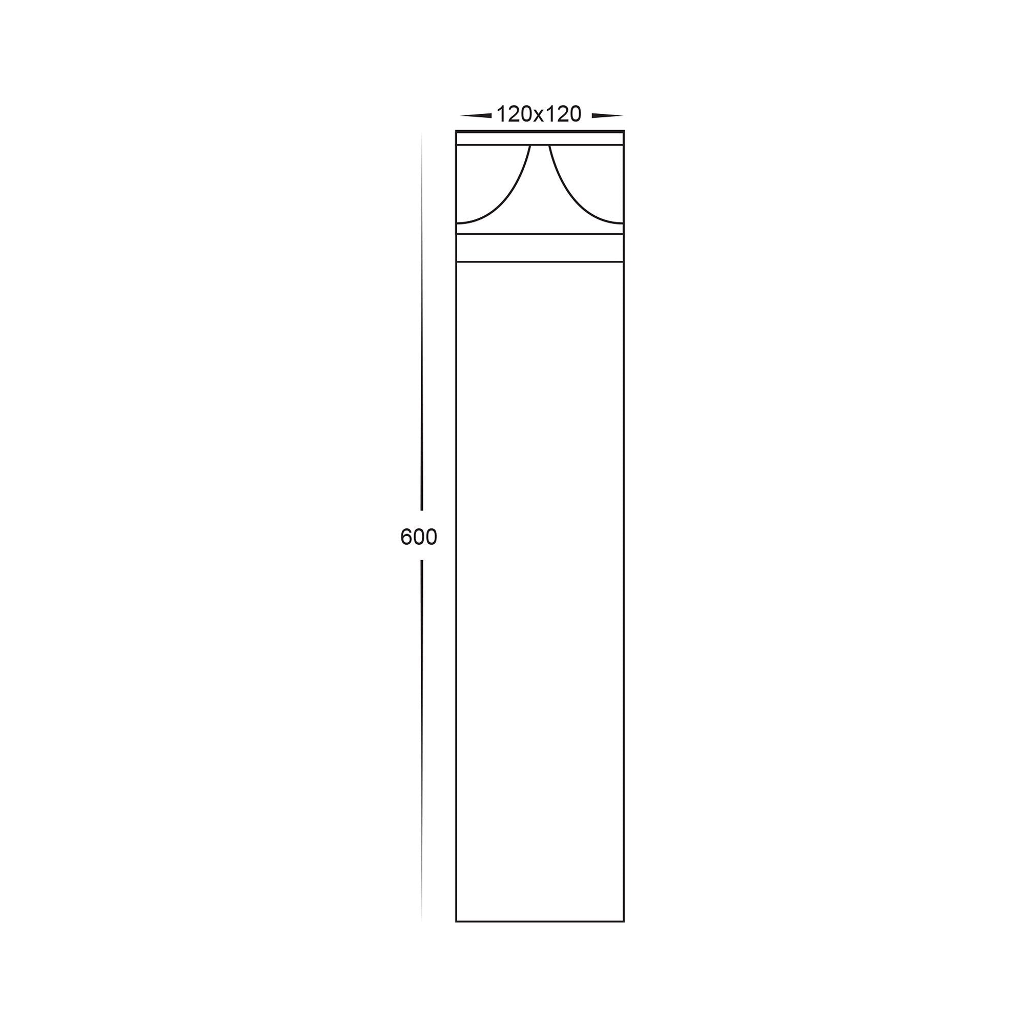 Divad 600mm Tri-colour Conal Split Diffuser Bollard