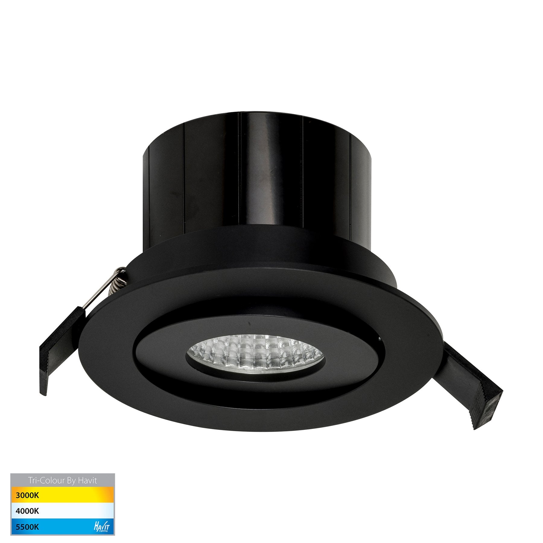 Prime 12w 90mm Gimbal Flush Recessed LED Downlight Black