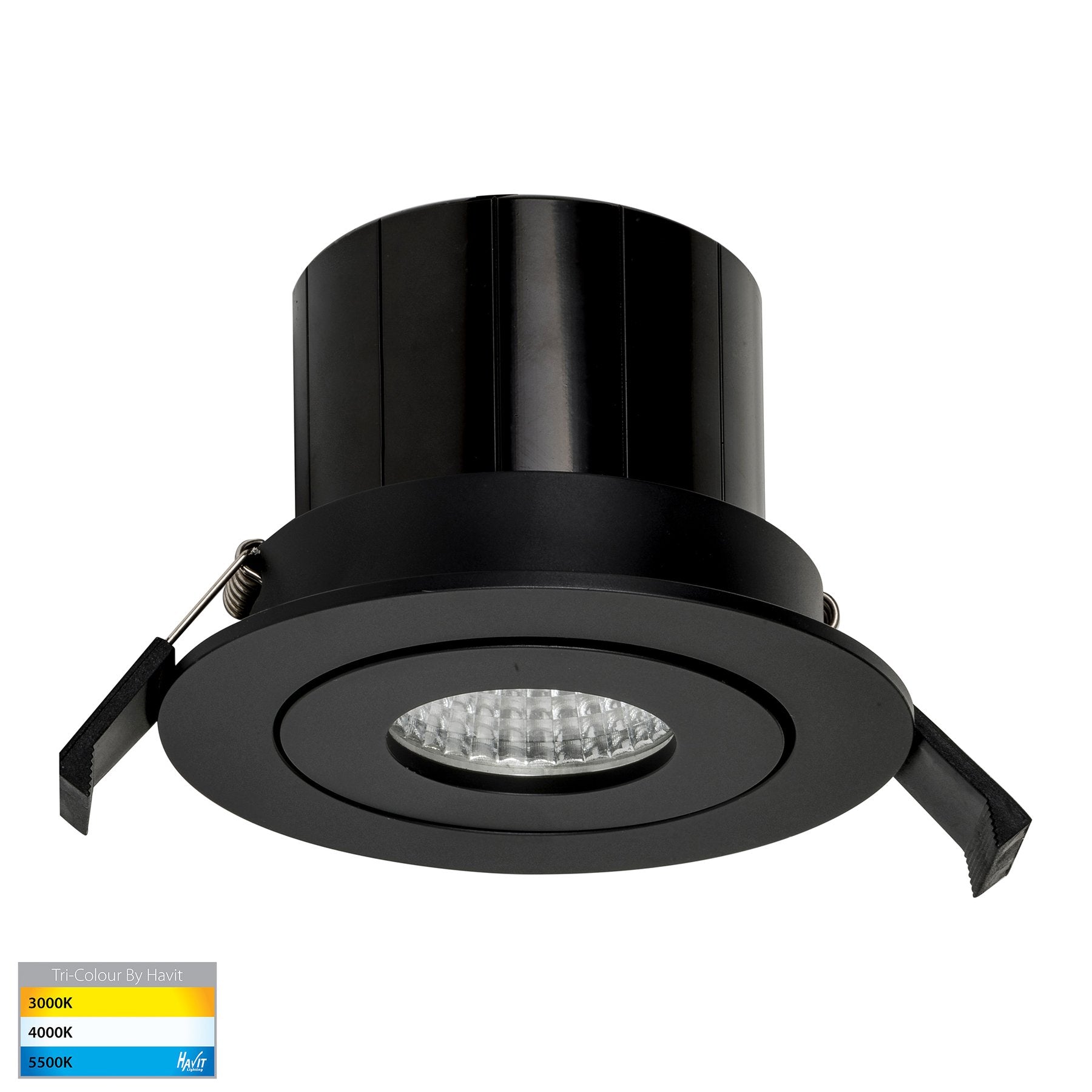 Prime 12w 90mm Gimbal Flush Recessed LED Downlight Black