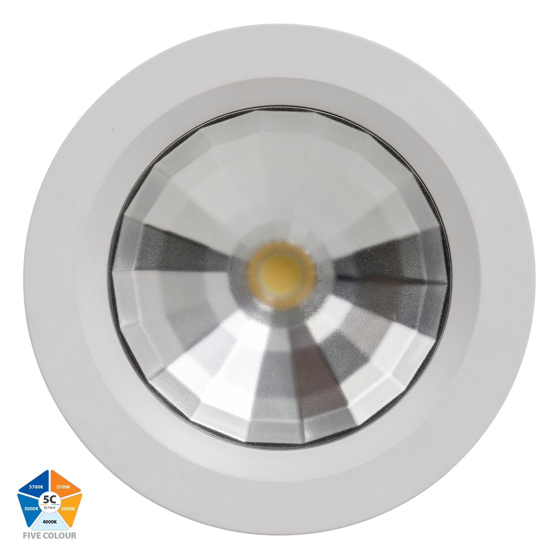 Ora 13w 90mm 5-Colour Recessed LED Downlight White