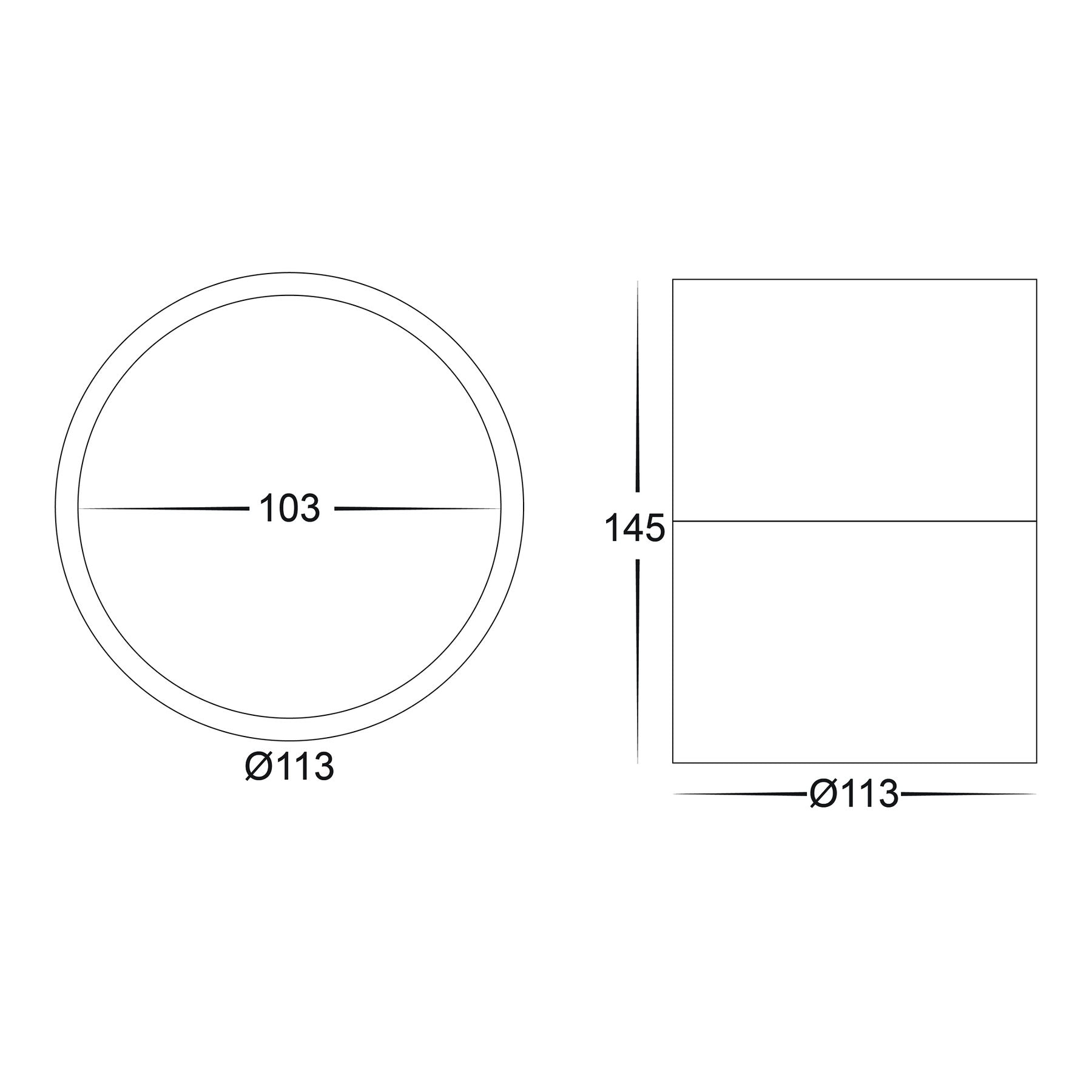 Nella 12w Tall Black Tri-Colour LED Surface Mounted Downlight