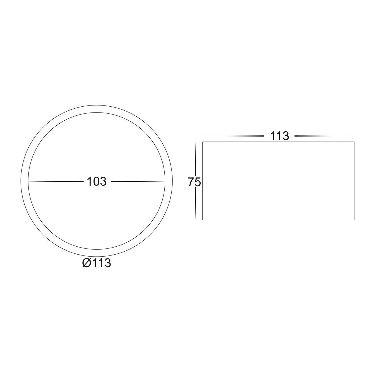 Nella 12w Short Black Tri-Colour LED Surface Mounted Downlight