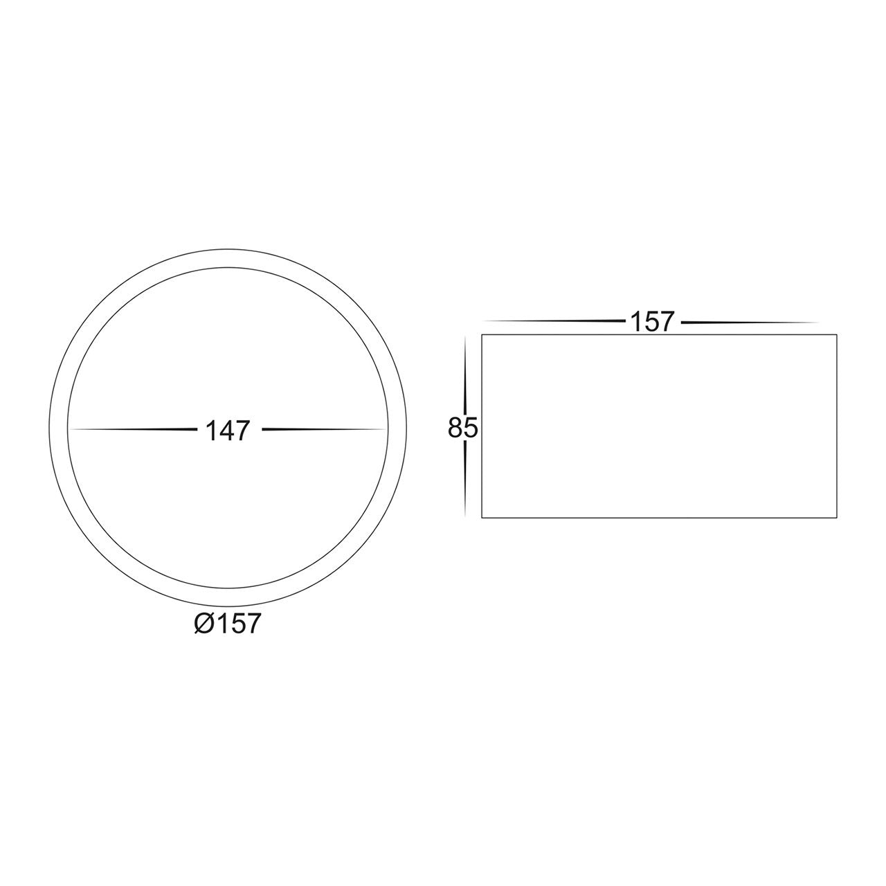 Nella 18w Short White Tri-Colour LED Surface Mounted Downlight